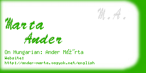 marta ander business card